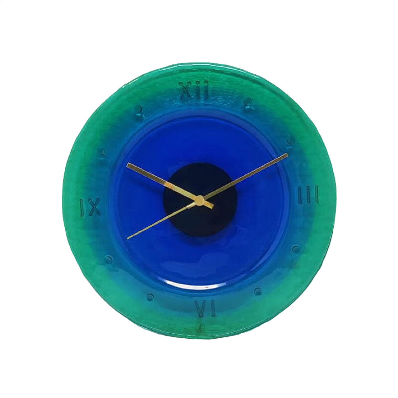 Murano glass wall clock by Cà Dei Vetrai, 1960s 9