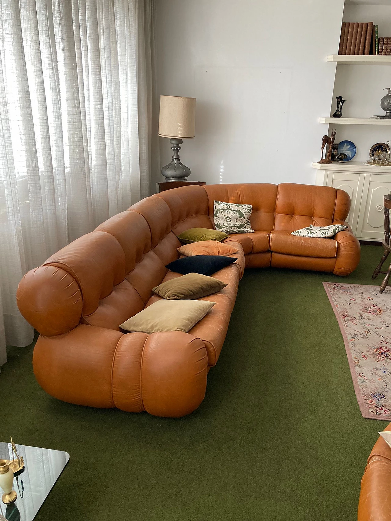 Leather sofa, corner seat and armchair, 1960s 1