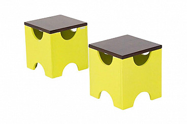 Pair of Dado T29 stools by Ettore Sottsass for Poltronova, 1960s