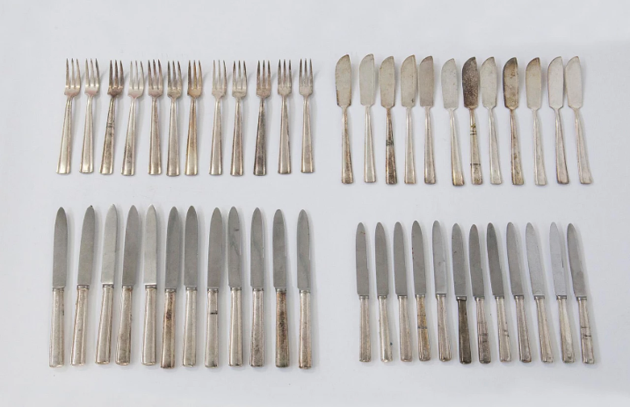 48 Silver-plated metal cutlery by Gio Ponti for Krupp, 1950s 2