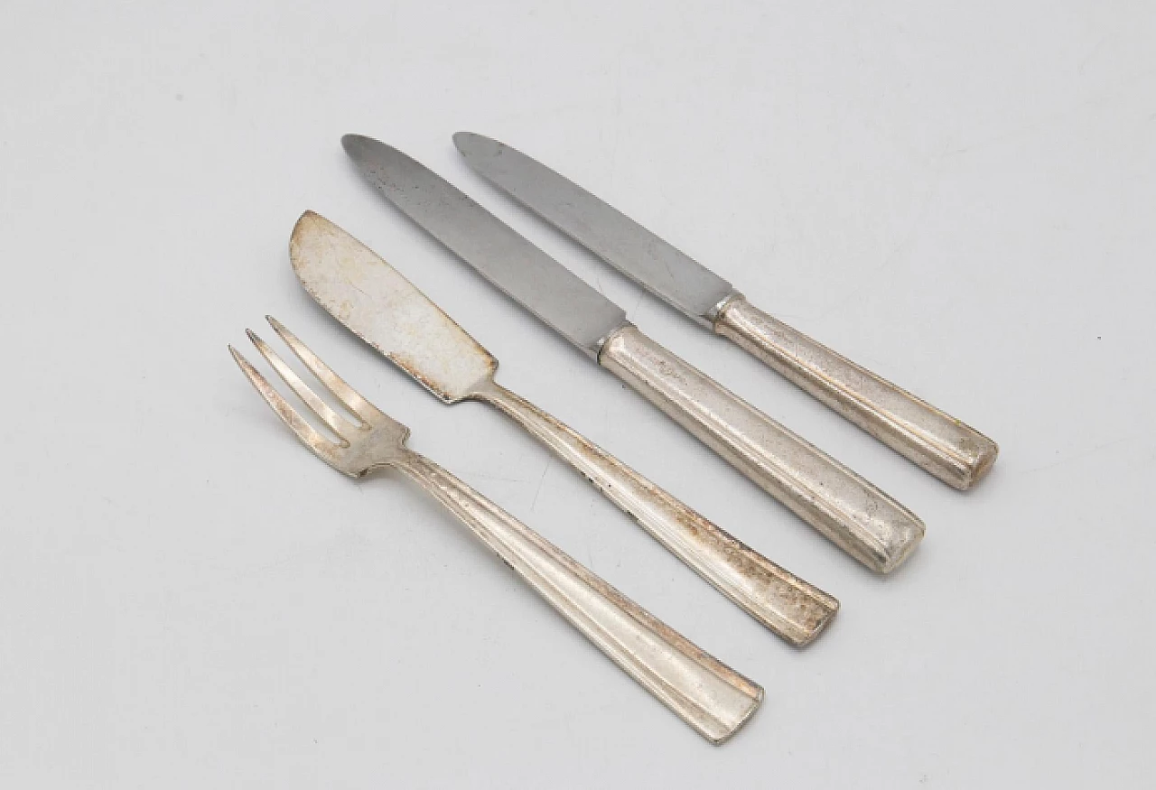 48 Silver-plated metal cutlery by Gio Ponti for Krupp, 1950s 6