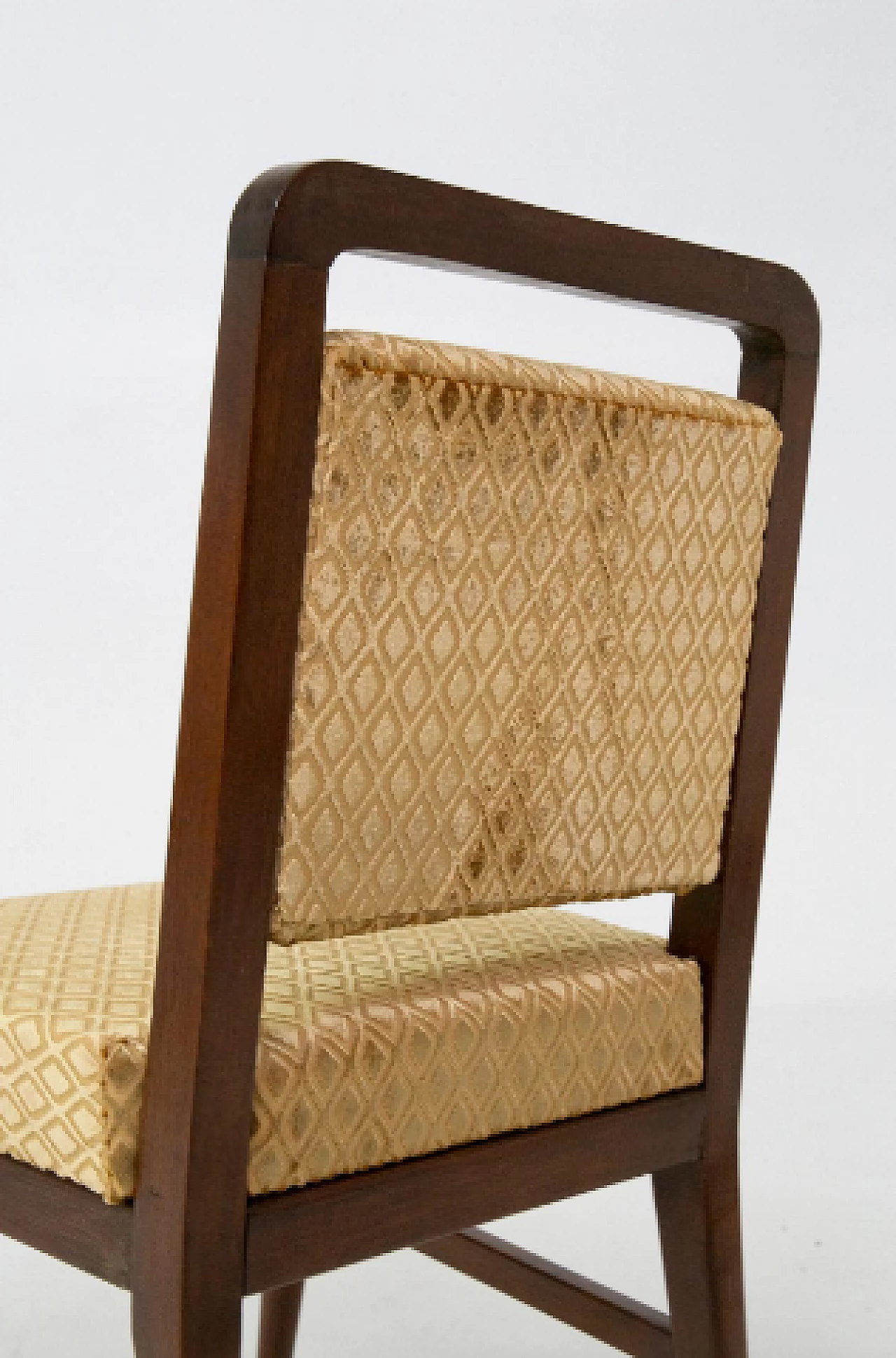 6 Wood and yellow velvet chairs attributed to Edward Wormley, 1950s 10