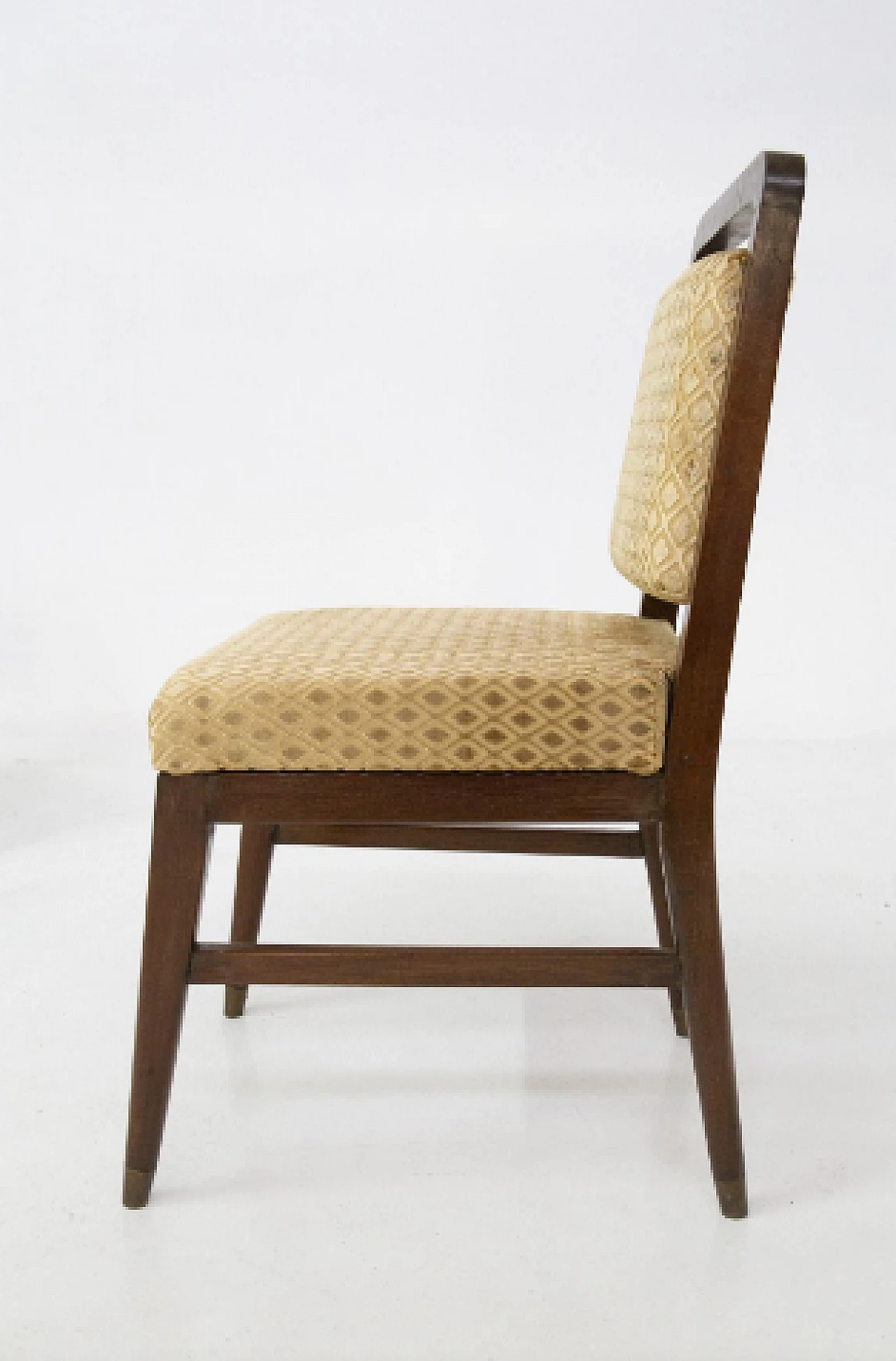 6 Wood and yellow velvet chairs attributed to Edward Wormley, 1950s 11