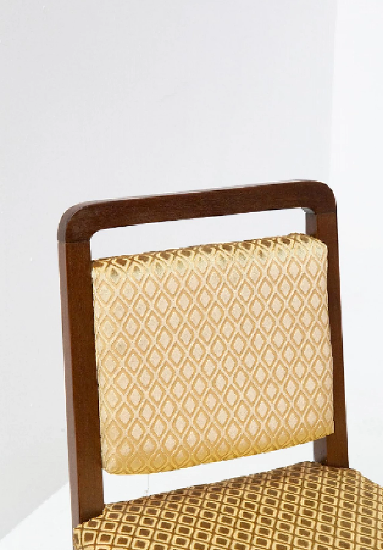 6 Wood and yellow velvet chairs attributed to Edward Wormley, 1950s 12