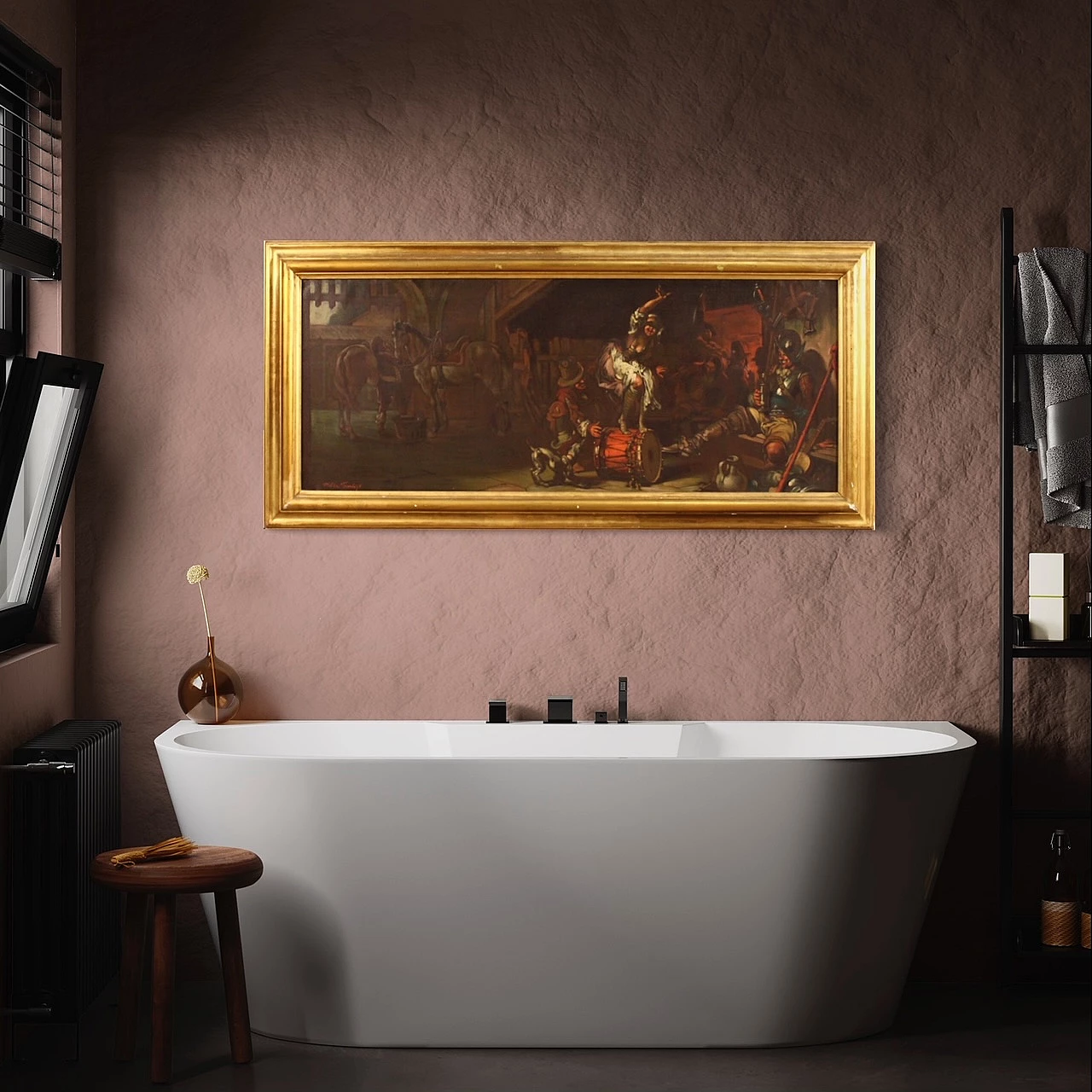 Mattia Traverso, tavern genre scene, oil painting on canvas 2