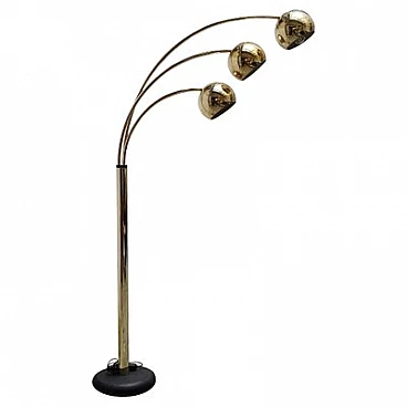 Gilded metal and cast iron floor lamp by Goffredo Reggiani, 1970s