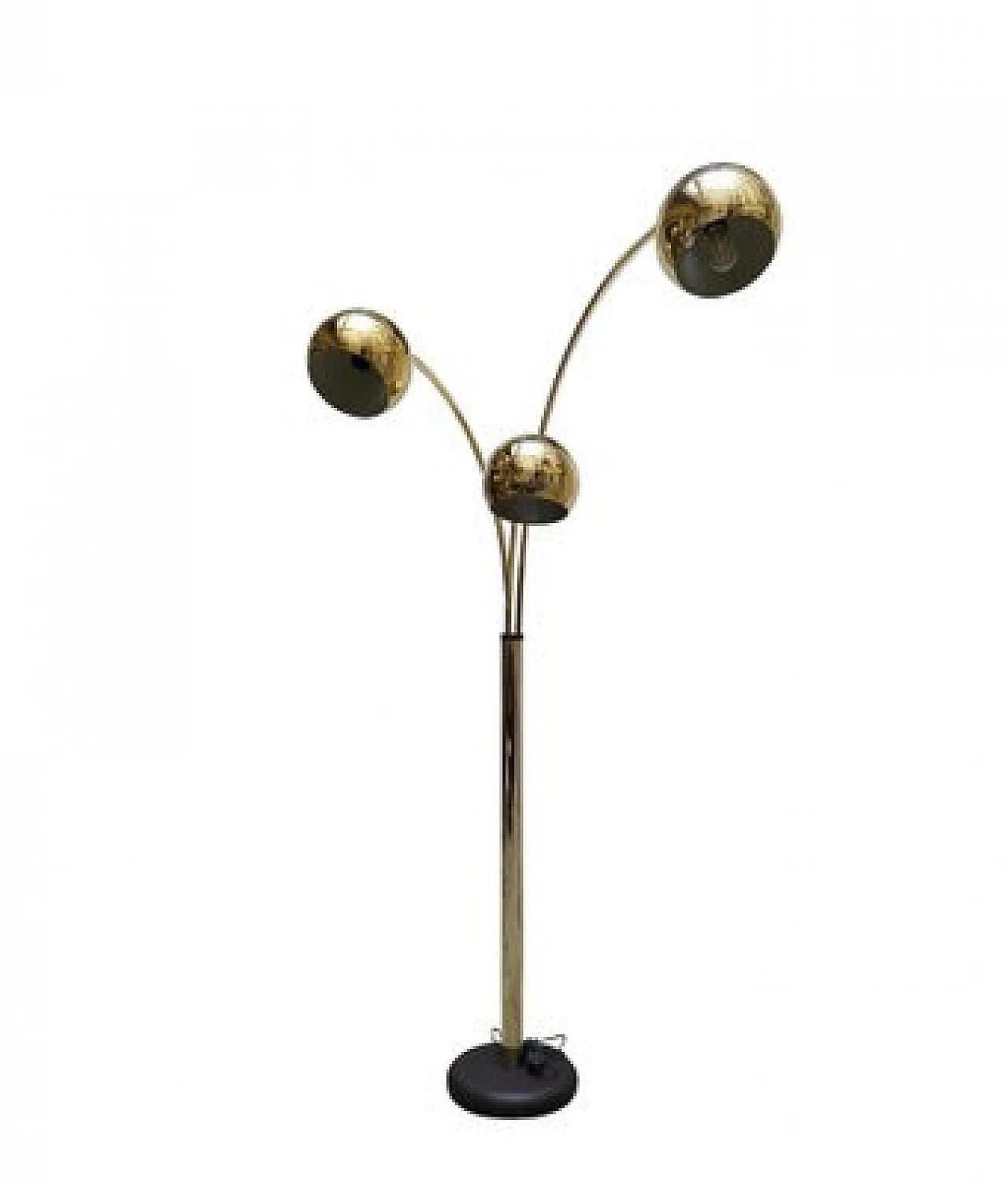 Gilded metal and cast iron floor lamp by Goffredo Reggiani, 1970s 3