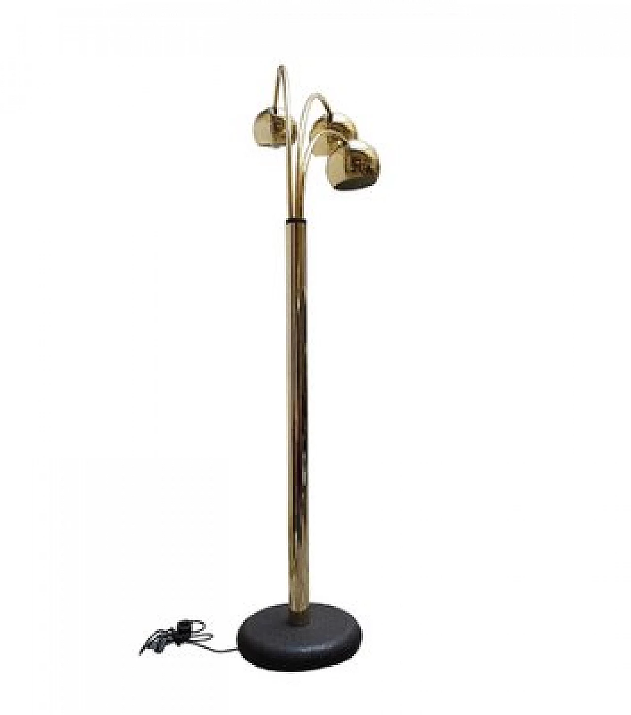 Gilded metal and cast iron floor lamp by Goffredo Reggiani, 1970s 4