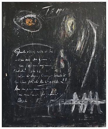 Massimo D'Orta, Blackboard, oil painting on canvas, 2013