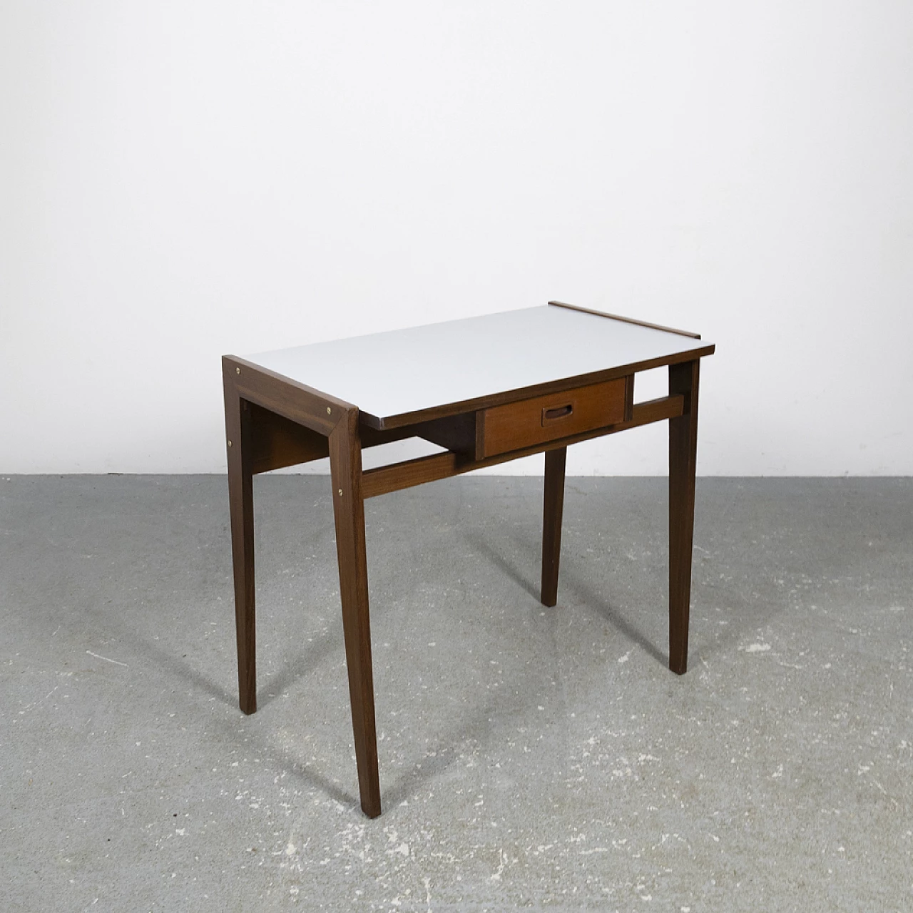 Teak writing desk with drawer and Formica top, 1960s 4