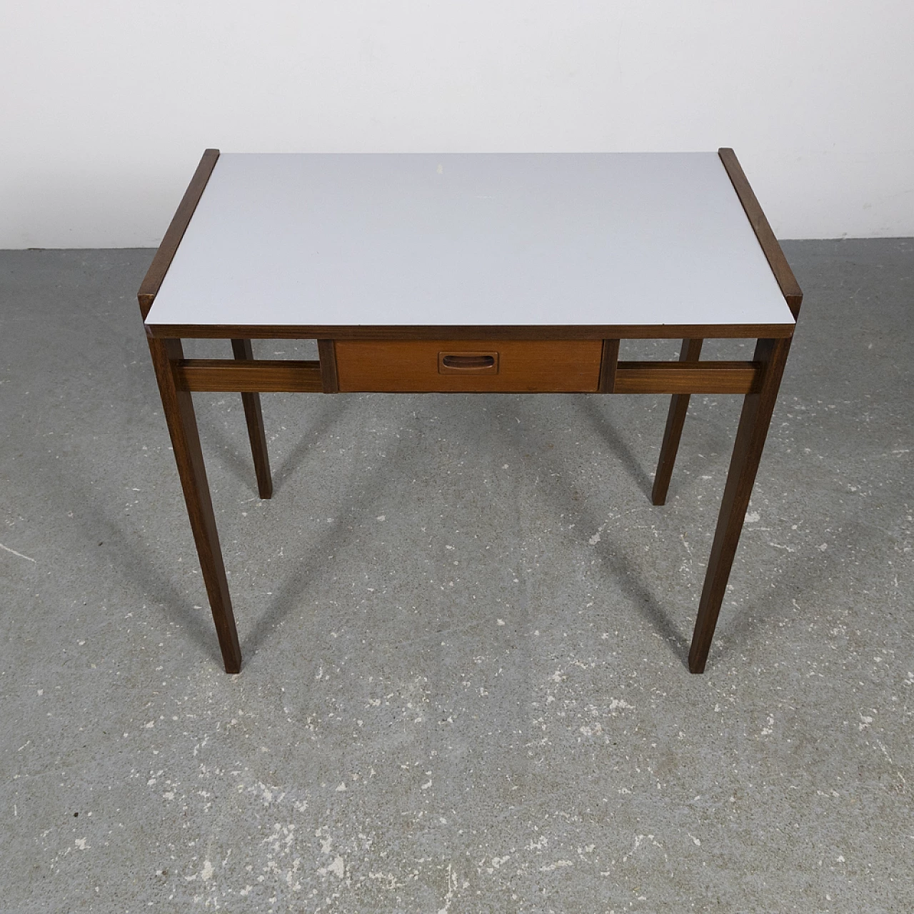 Teak writing desk with drawer and Formica top, 1960s 8
