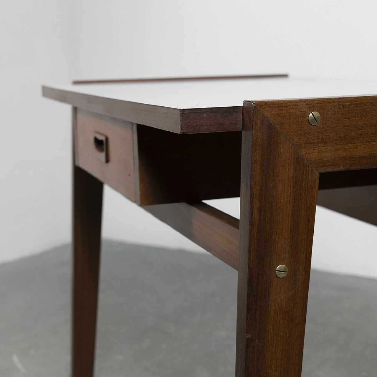 Teak writing desk with drawer and Formica top, 1960s 13
