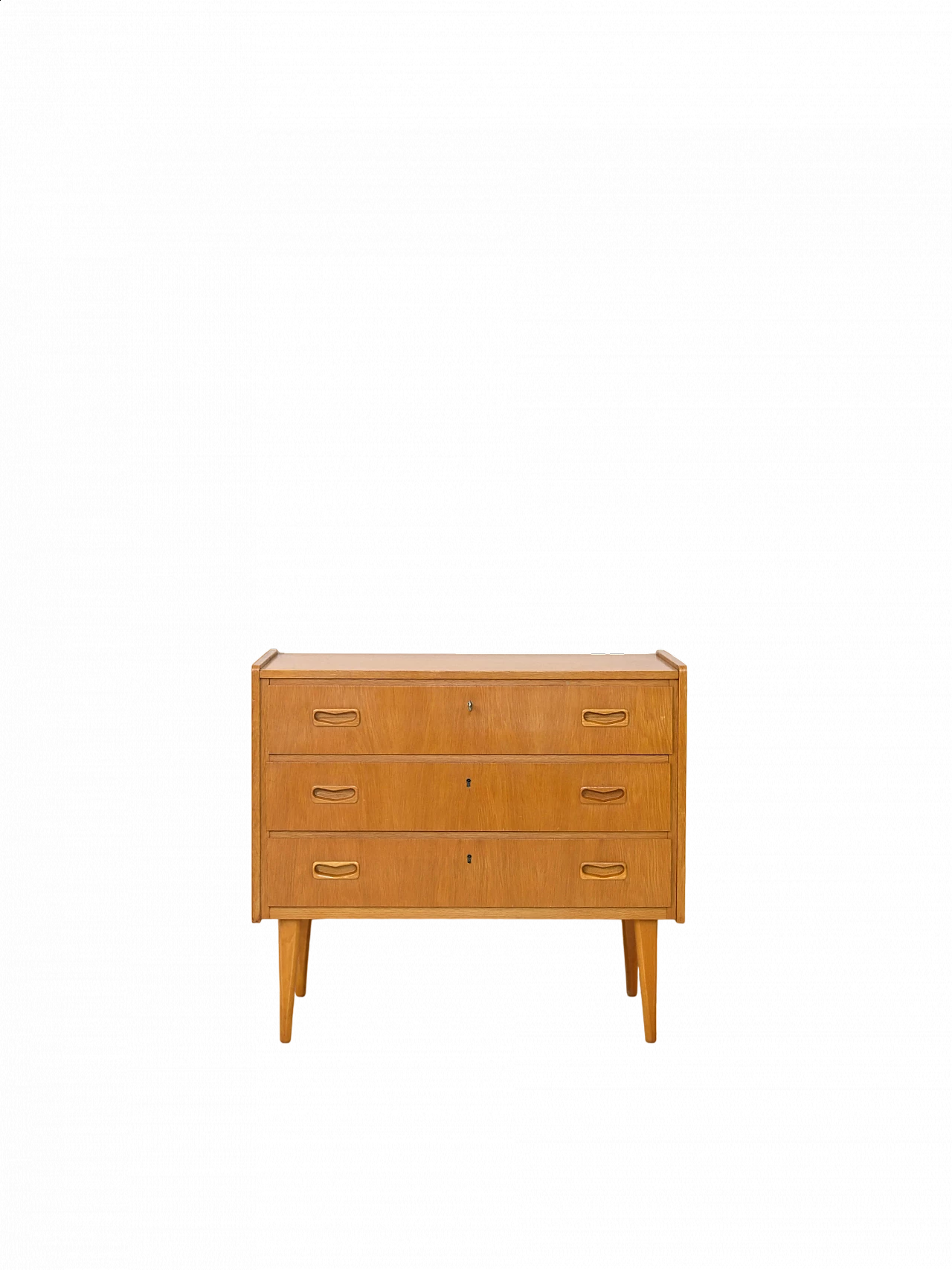 Scandinavian teak dresser with drawers and locks, 1960s 9