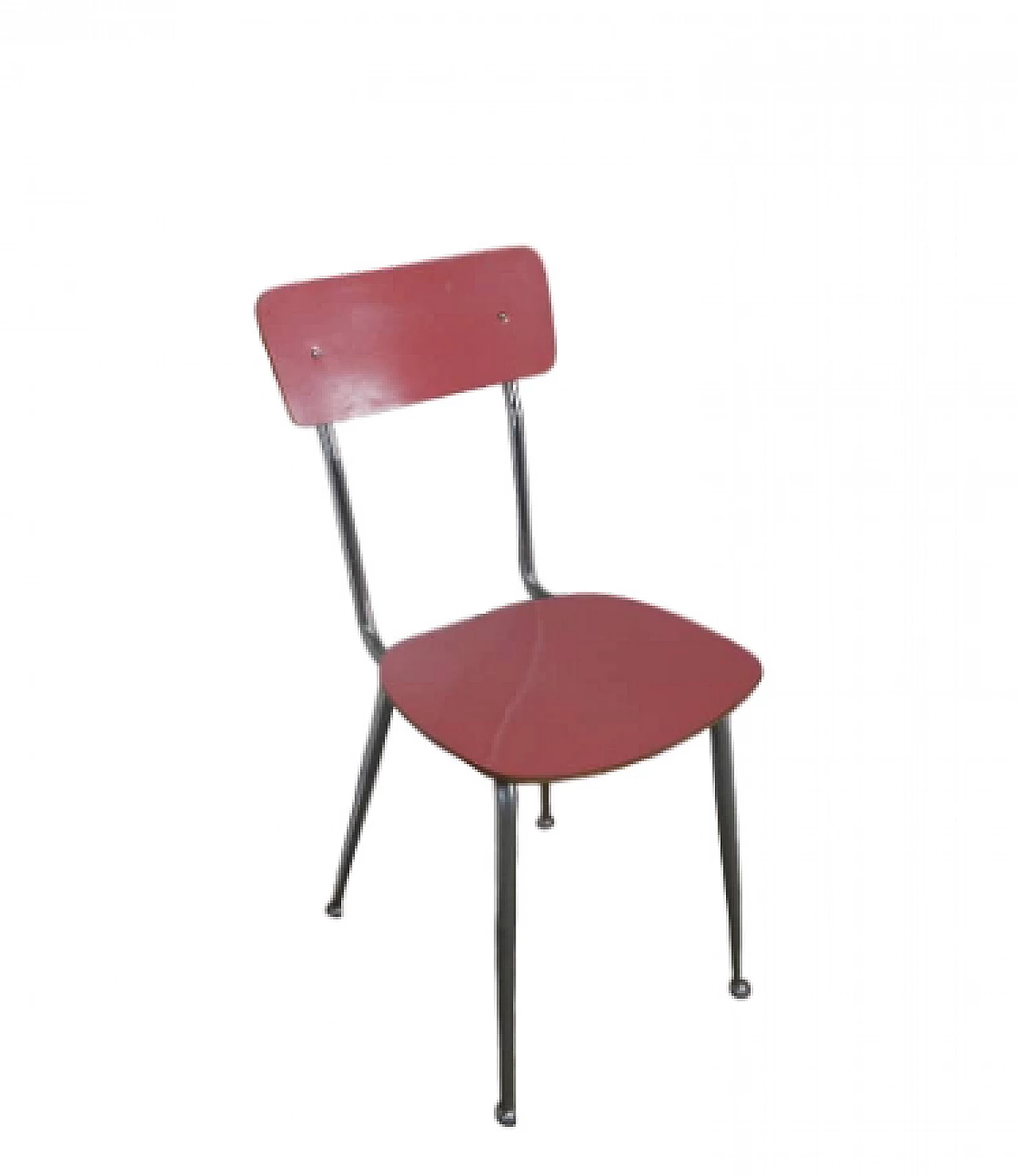 Compressed wood, metal and pink formica chair, 1970s 7