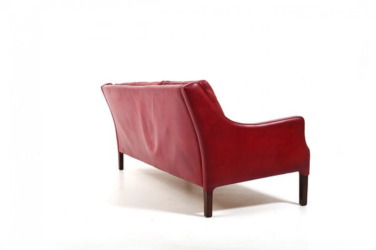 Red leather sofa by Arne Wahl Iversen, 1960s 9