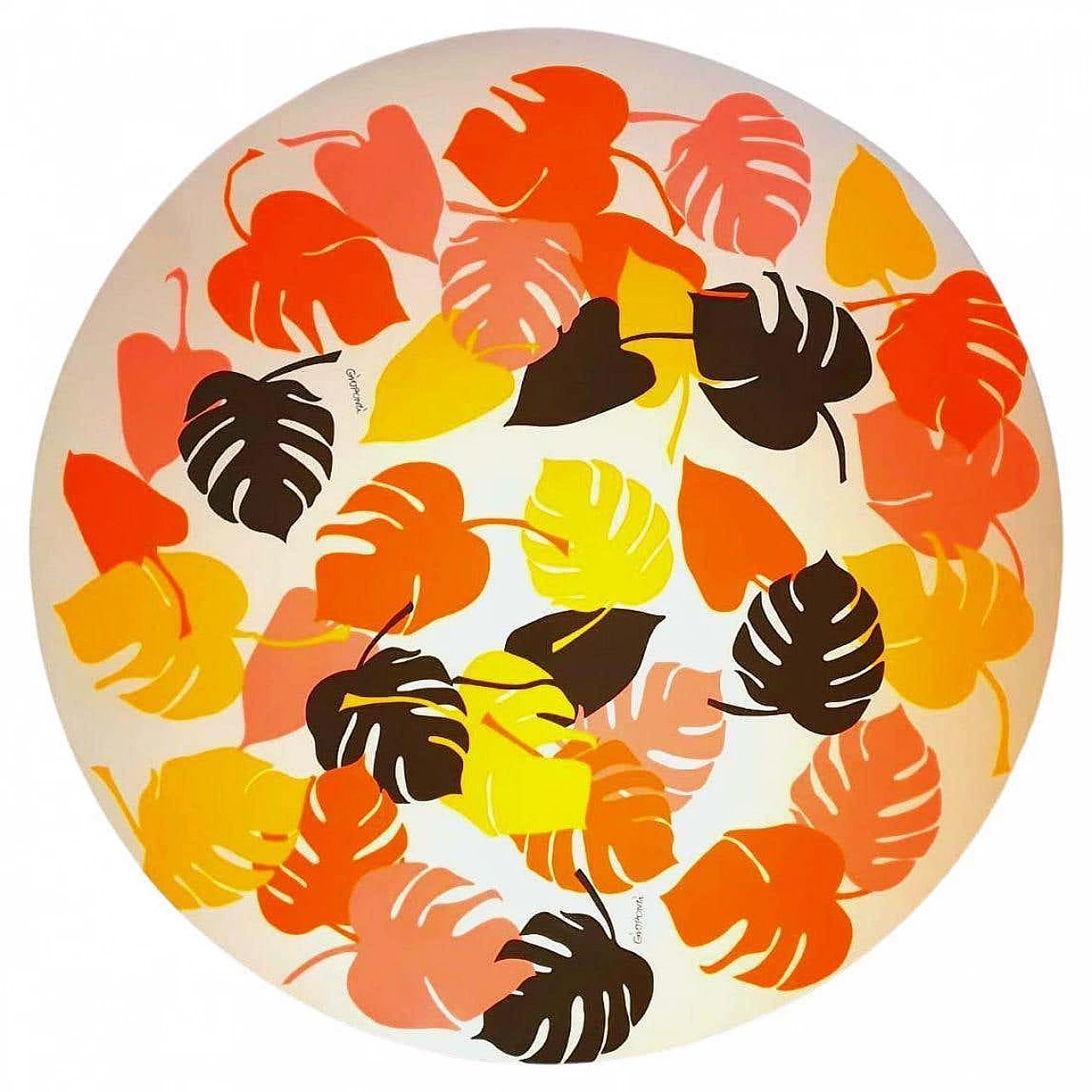 Round fabric panel by Gio Ponti for Zucchi, 1970s 1