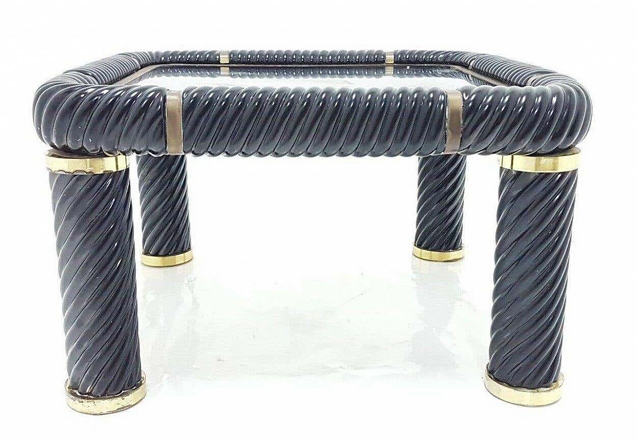 Ceramic coffee table with brass fittings by Tommaso Barbi, 1970s 2