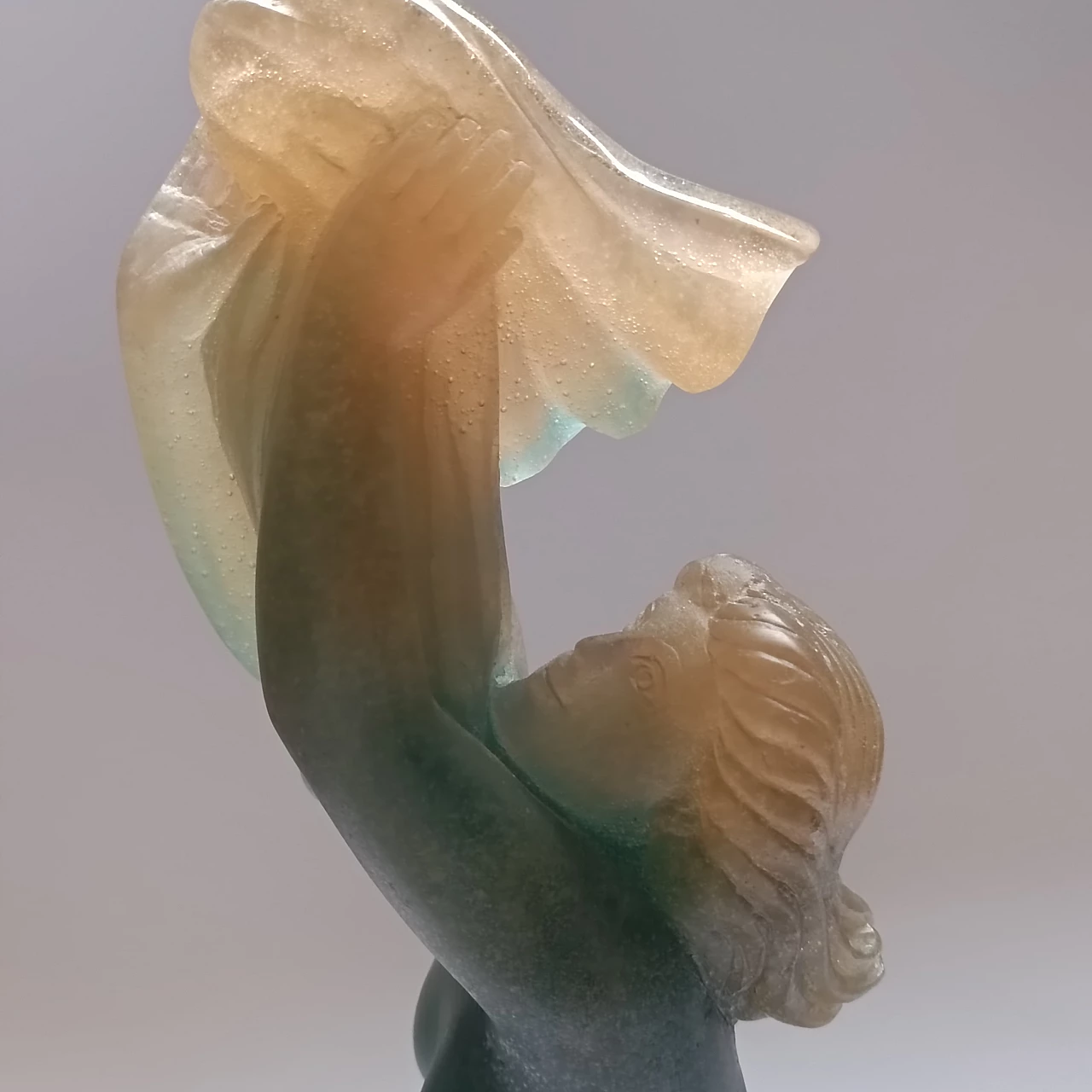 Scultura Invocation in pasta di vetro di André Deloul per Daum 2