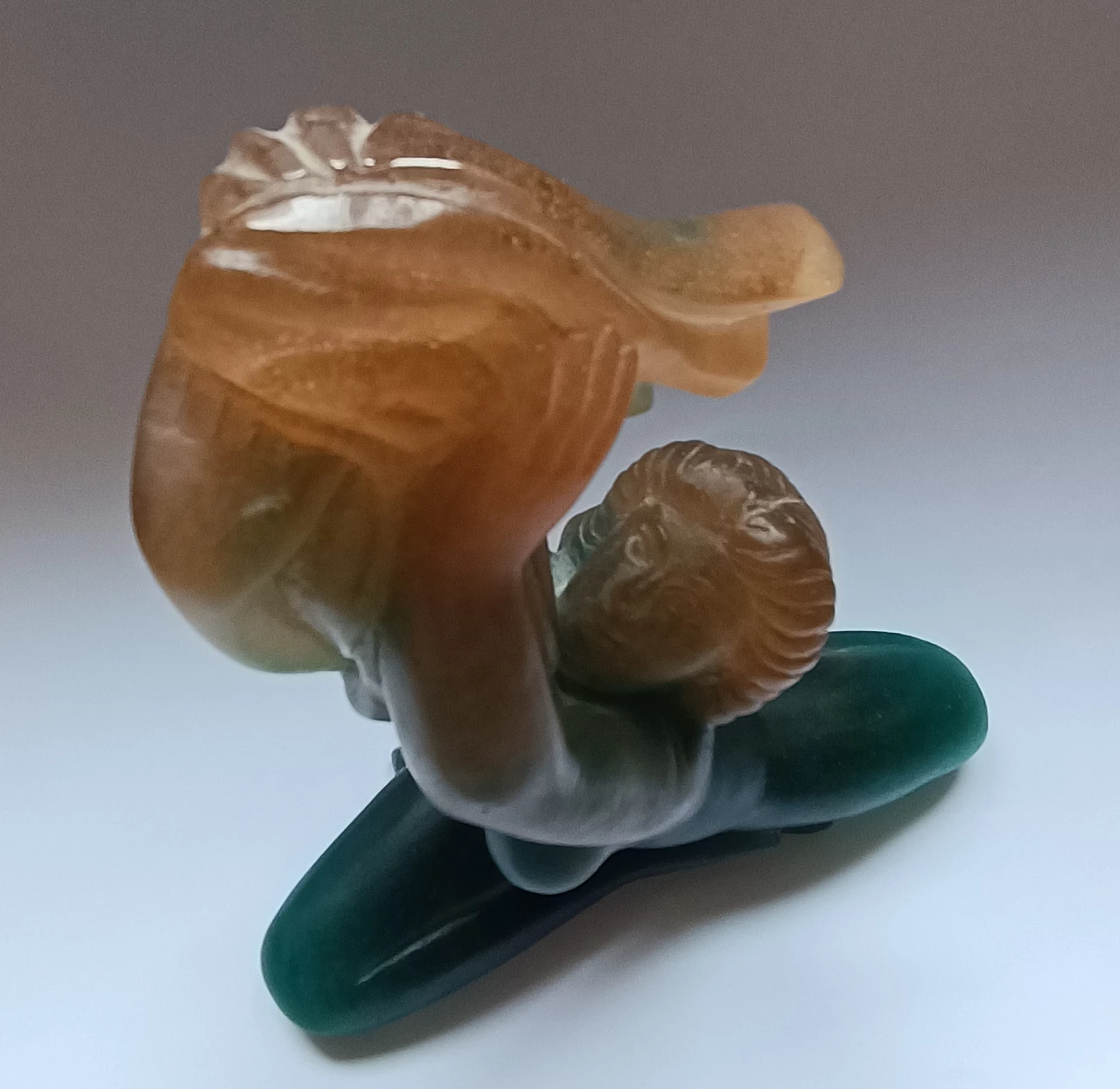 Scultura Invocation in pasta di vetro di André Deloul per Daum 14