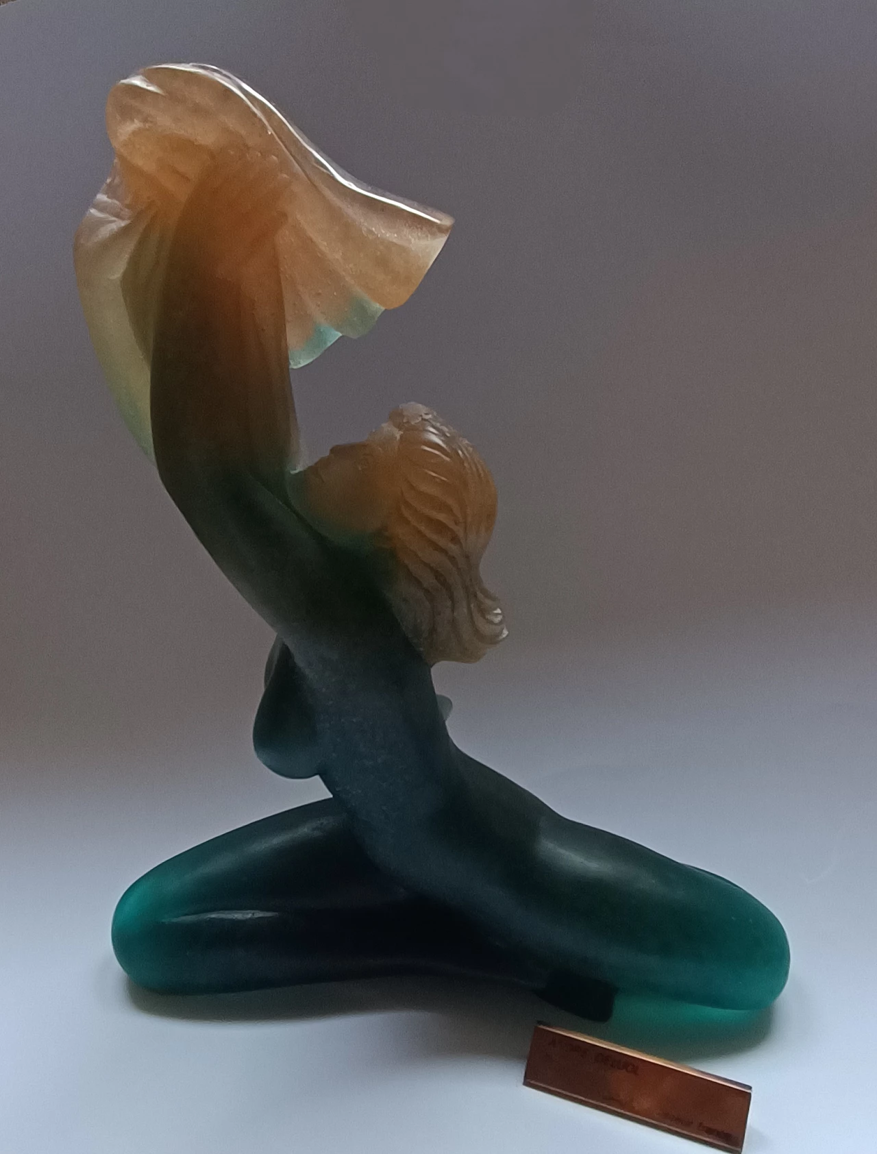 Scultura Invocation in pasta di vetro di André Deloul per Daum 19