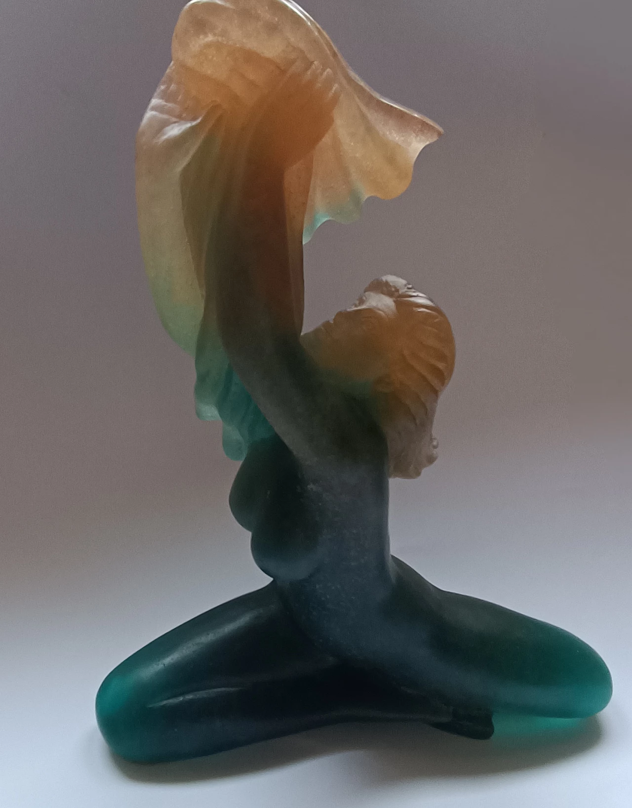 Scultura Invocation in pasta di vetro di André Deloul per Daum 20