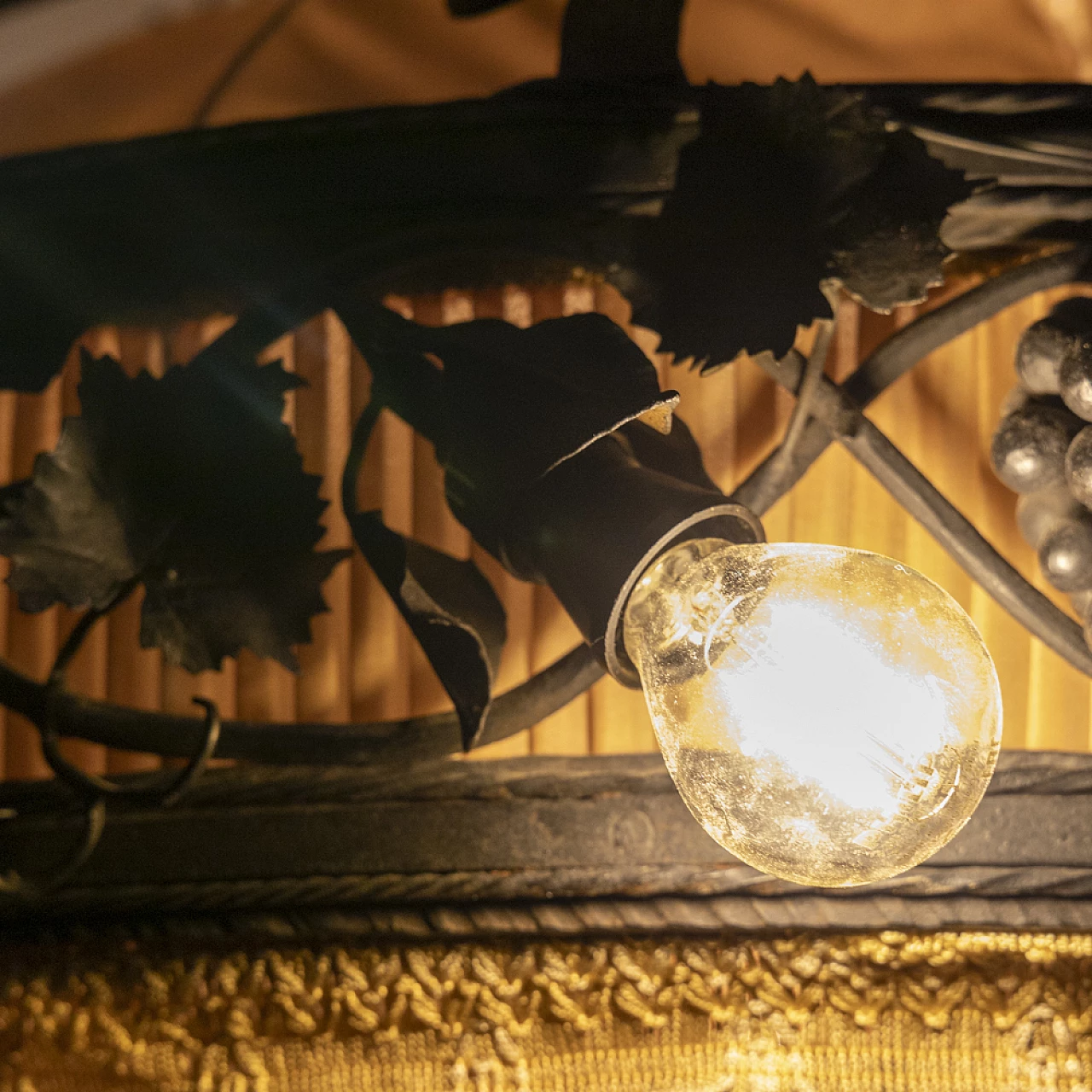 Decorated metal chandelier, 1940s 7