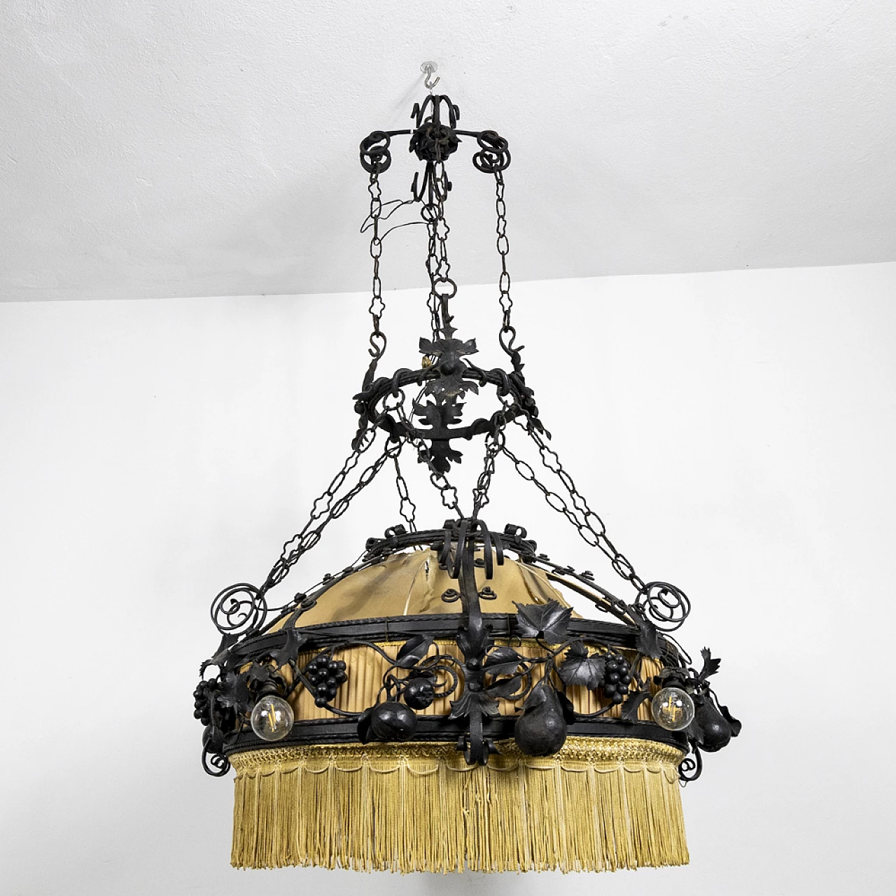 Decorated metal chandelier, 1940s 13