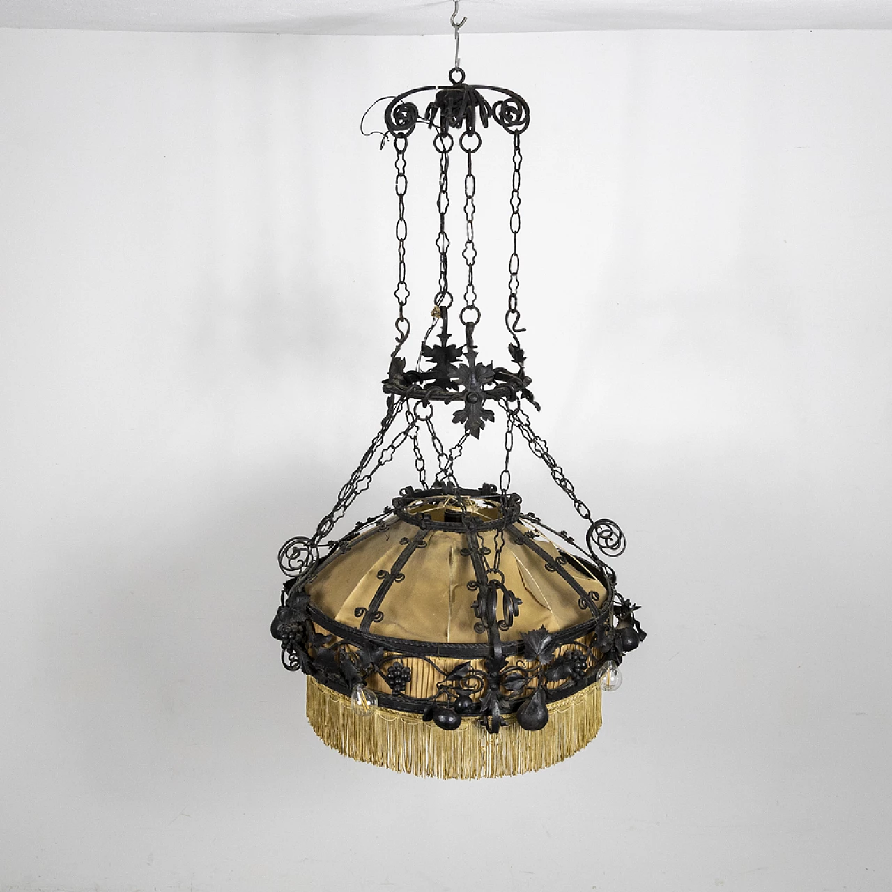 Decorated metal chandelier, 1940s 16