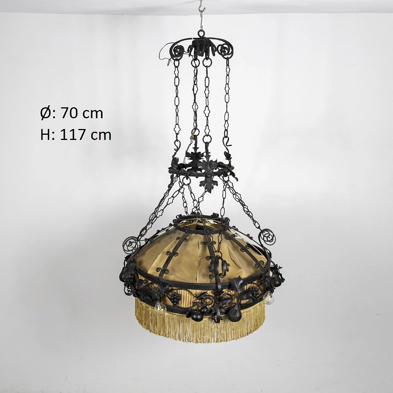 Decorated metal chandelier, 1940s 17