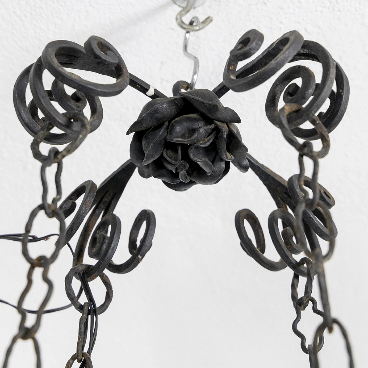 Decorated metal chandelier, 1940s 19