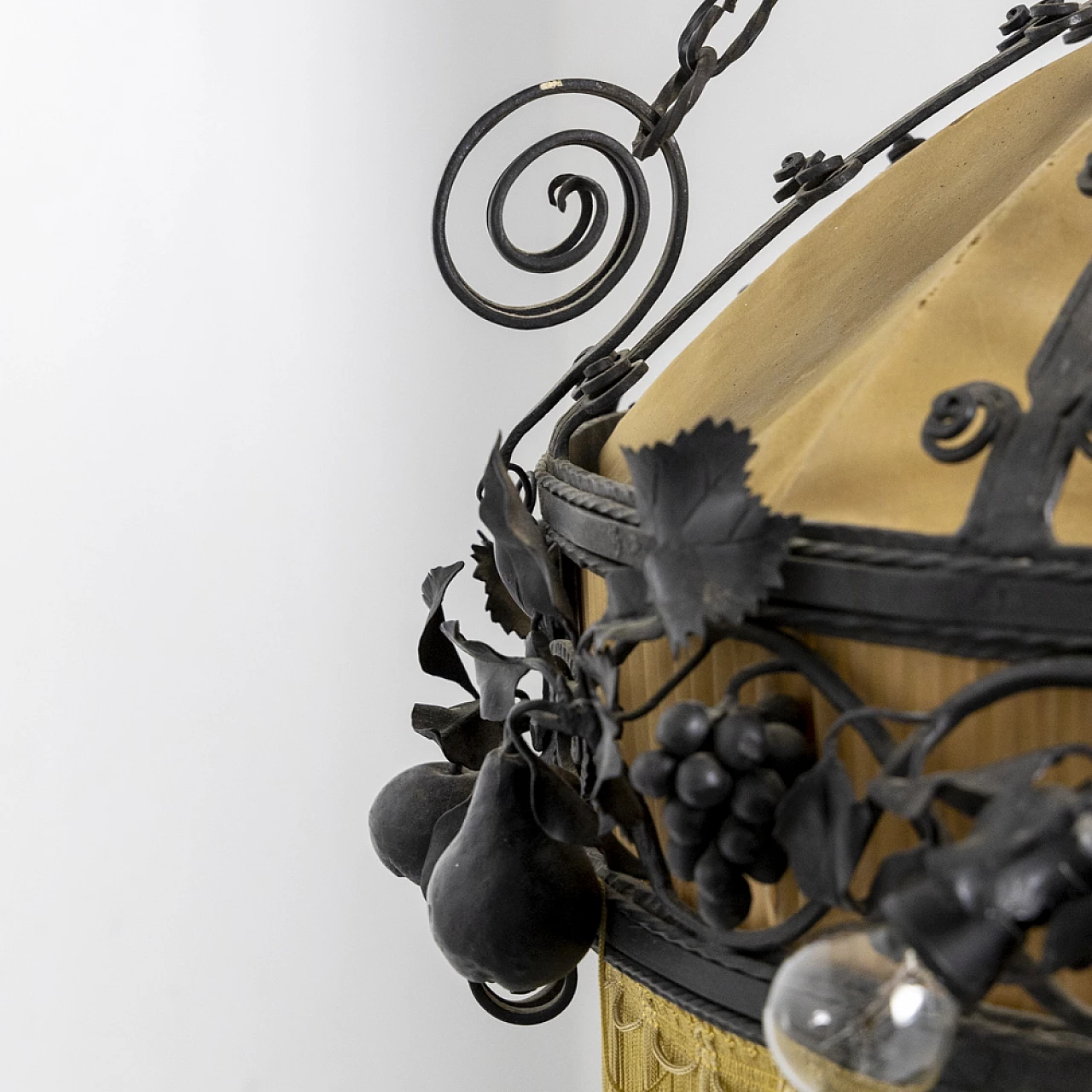 Decorated metal chandelier, 1940s 21