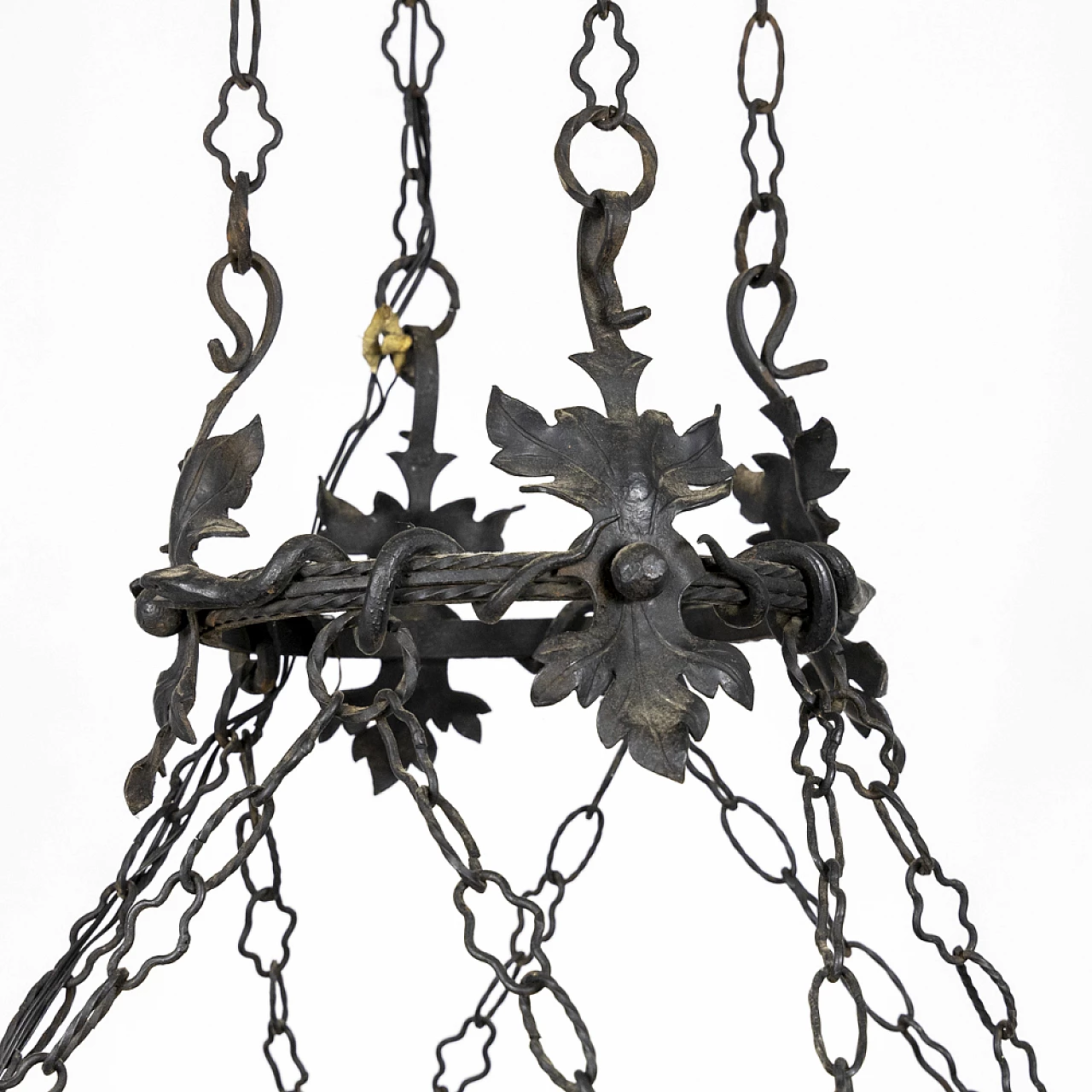Decorated metal chandelier, 1940s 23