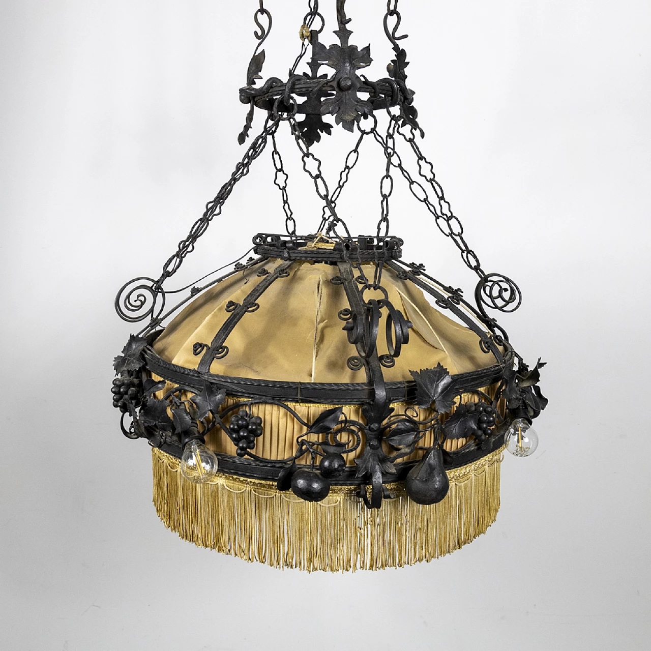 Decorated metal chandelier, 1940s 24
