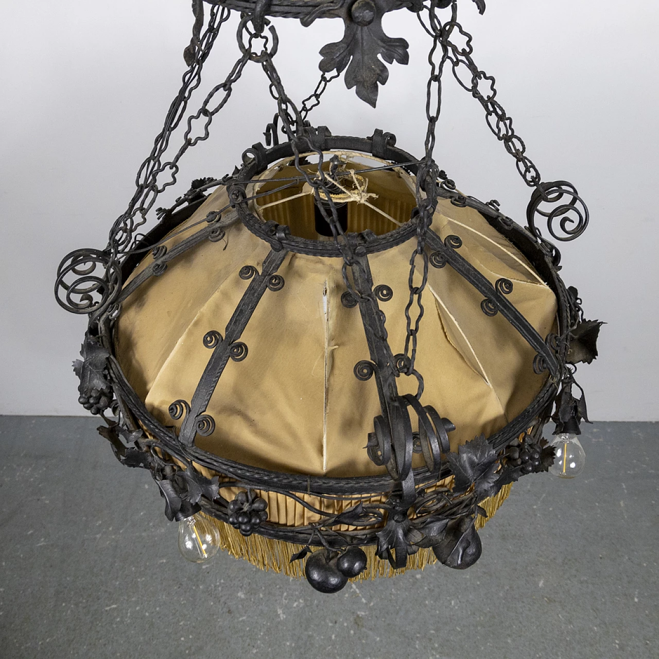 Decorated metal chandelier, 1940s 25