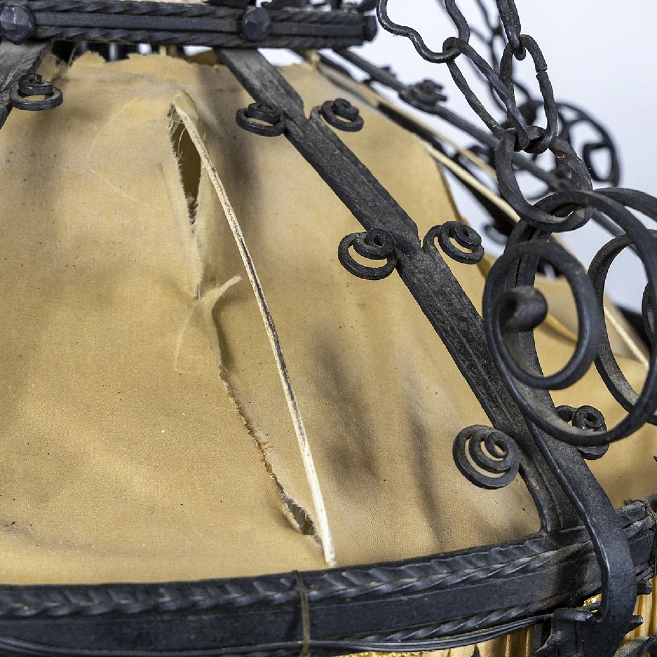 Decorated metal chandelier, 1940s 26