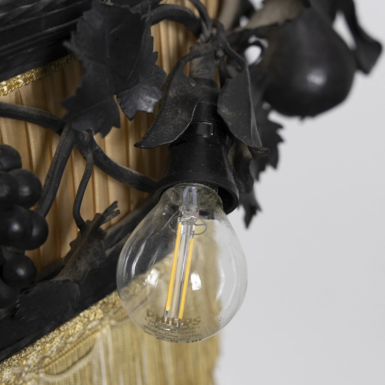 Decorated metal chandelier, 1940s 30