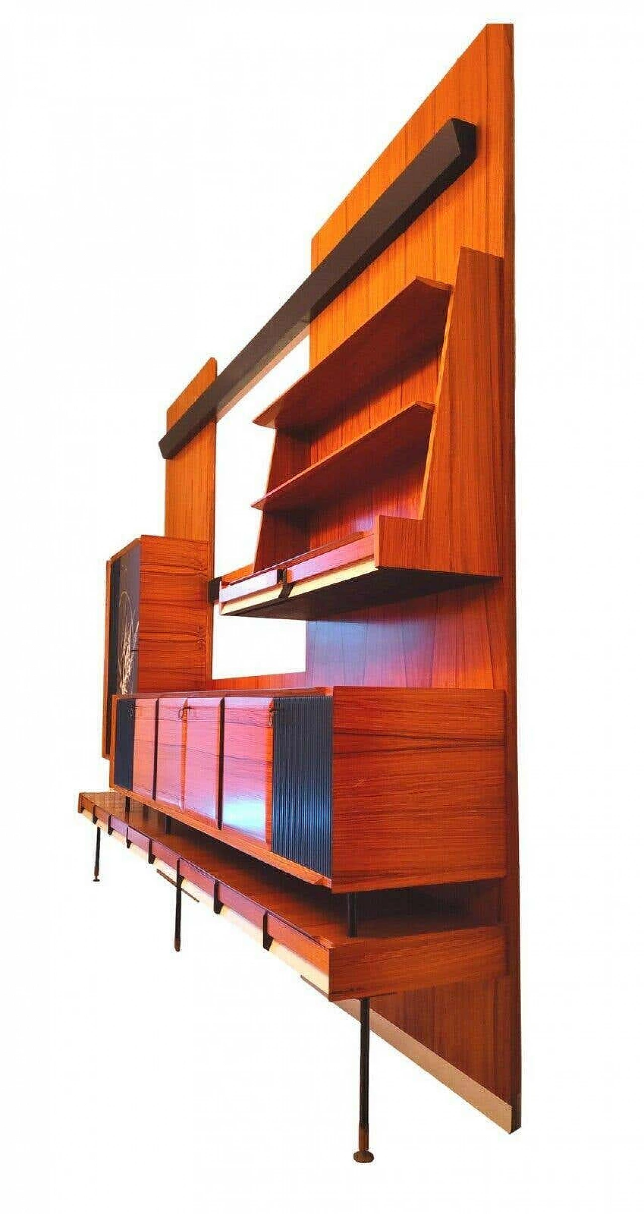 Libreria con decorazione astratta nello stile di Osvaldo Borsani, anni '60 3