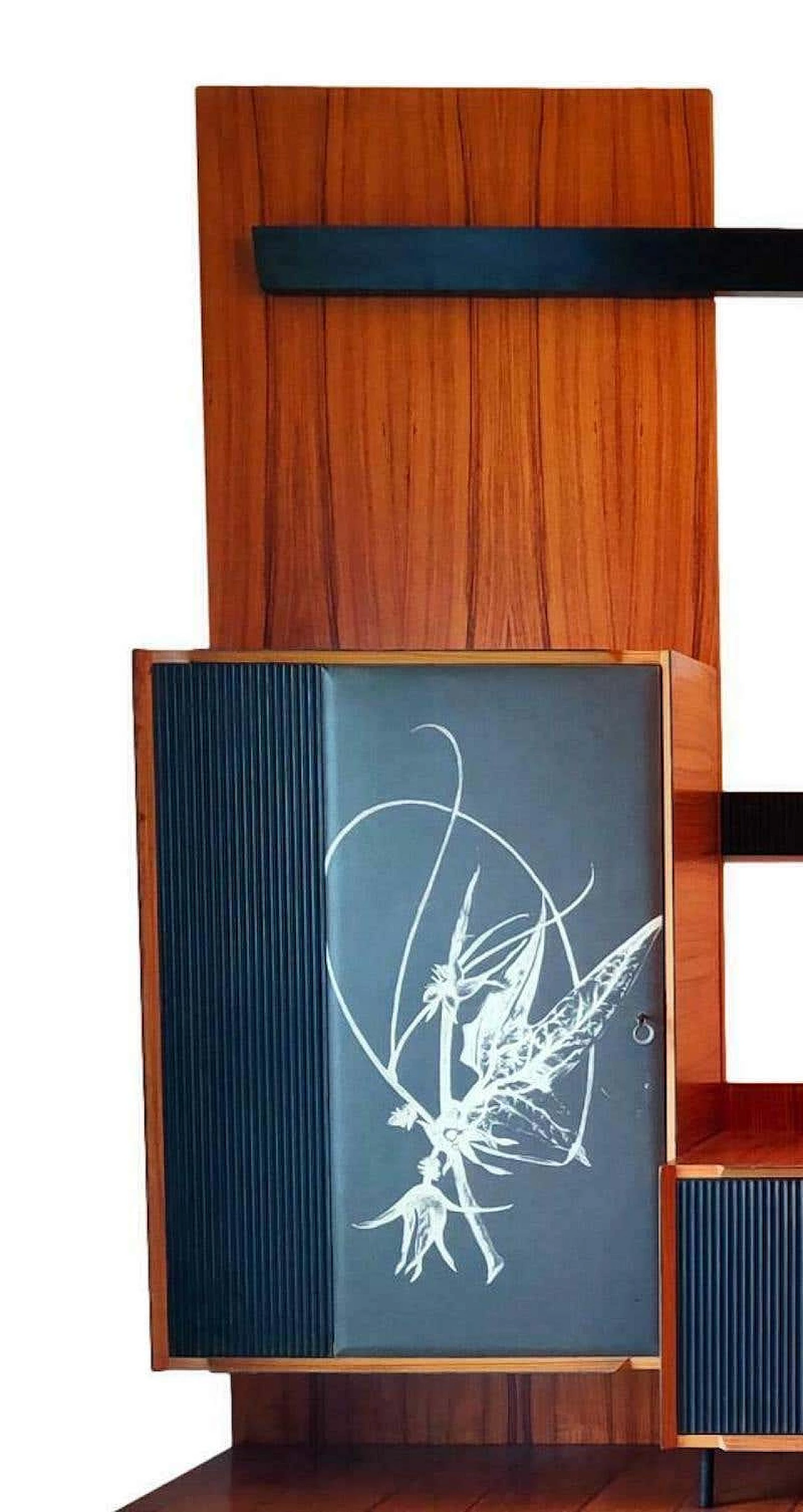 Bookcase with abstract decoration in the style of Osvaldo Borsani, 1960s 4