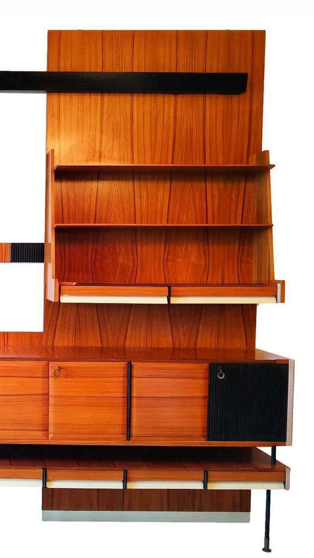 Bookcase with abstract decoration in the style of Osvaldo Borsani, 1960s 5
