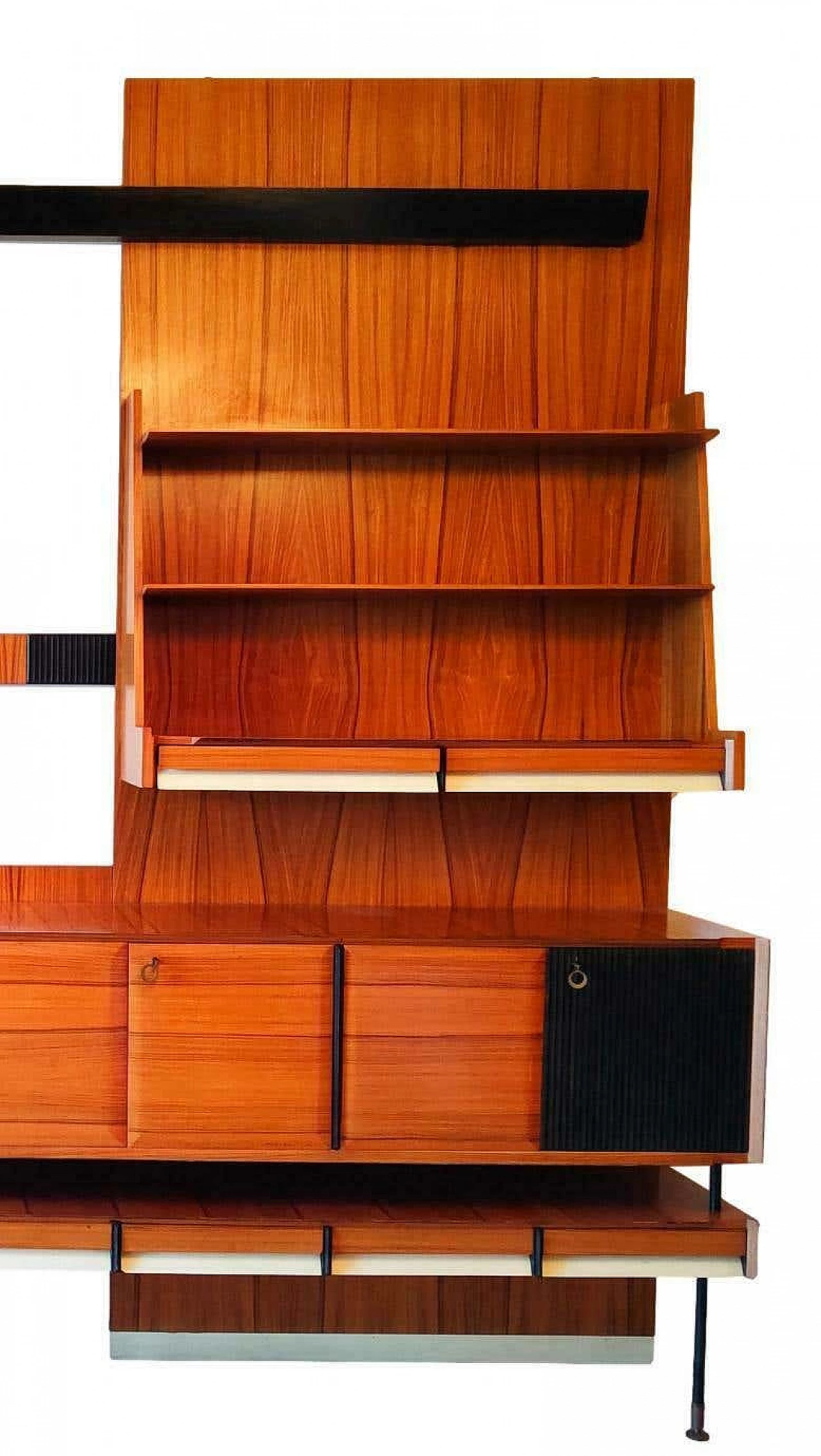 Bookcase with abstract decoration in the style of Osvaldo Borsani, 1960s 6