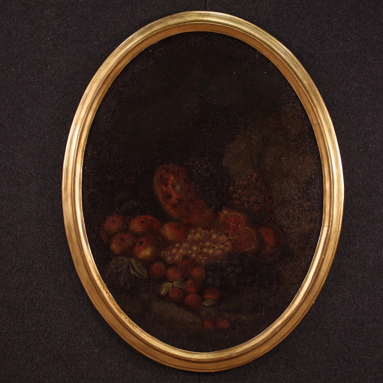 Still life with fruit, oil painting on canvas, 18th century 1