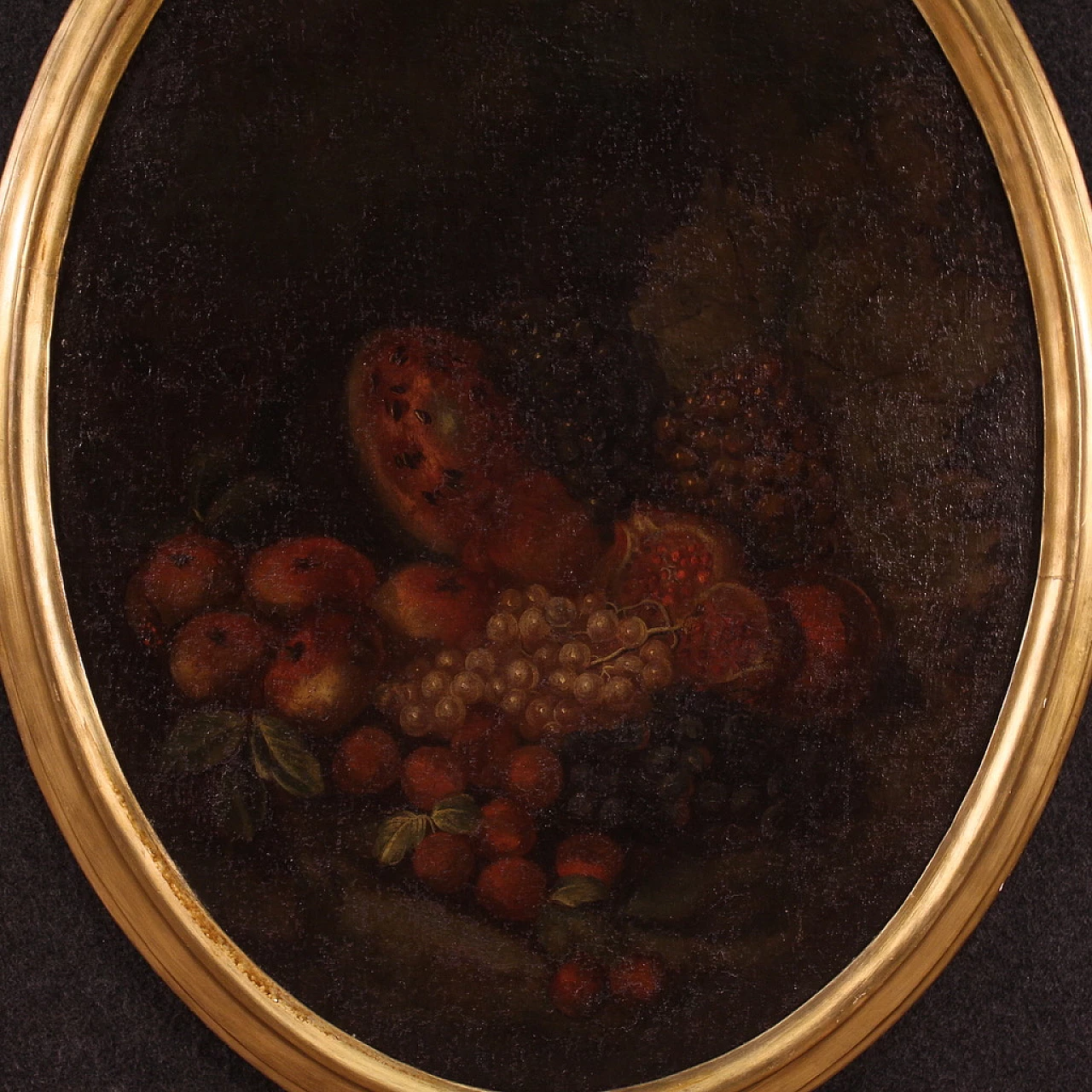 Still life with fruit, oil painting on canvas, 18th century 4