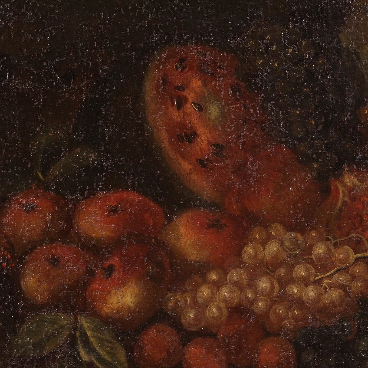 Still life with fruit, oil painting on canvas, 18th century 6