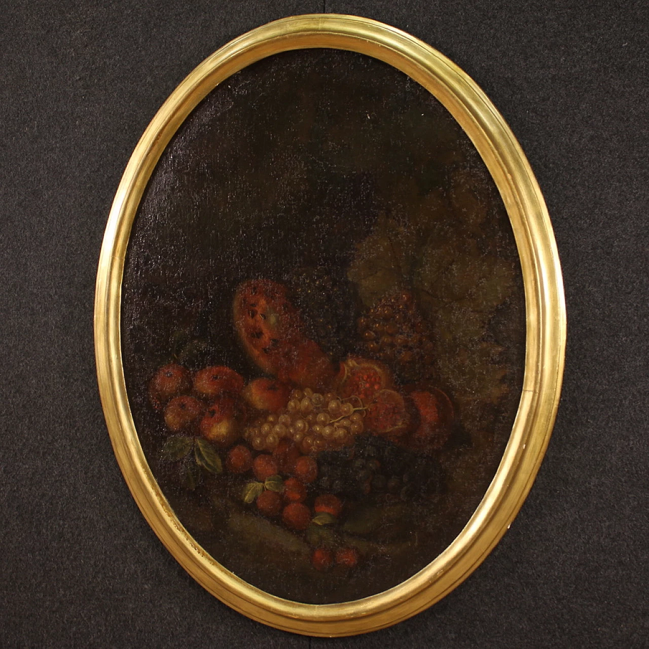Natura morta con frutta, dipinto a olio su tela, '700 11