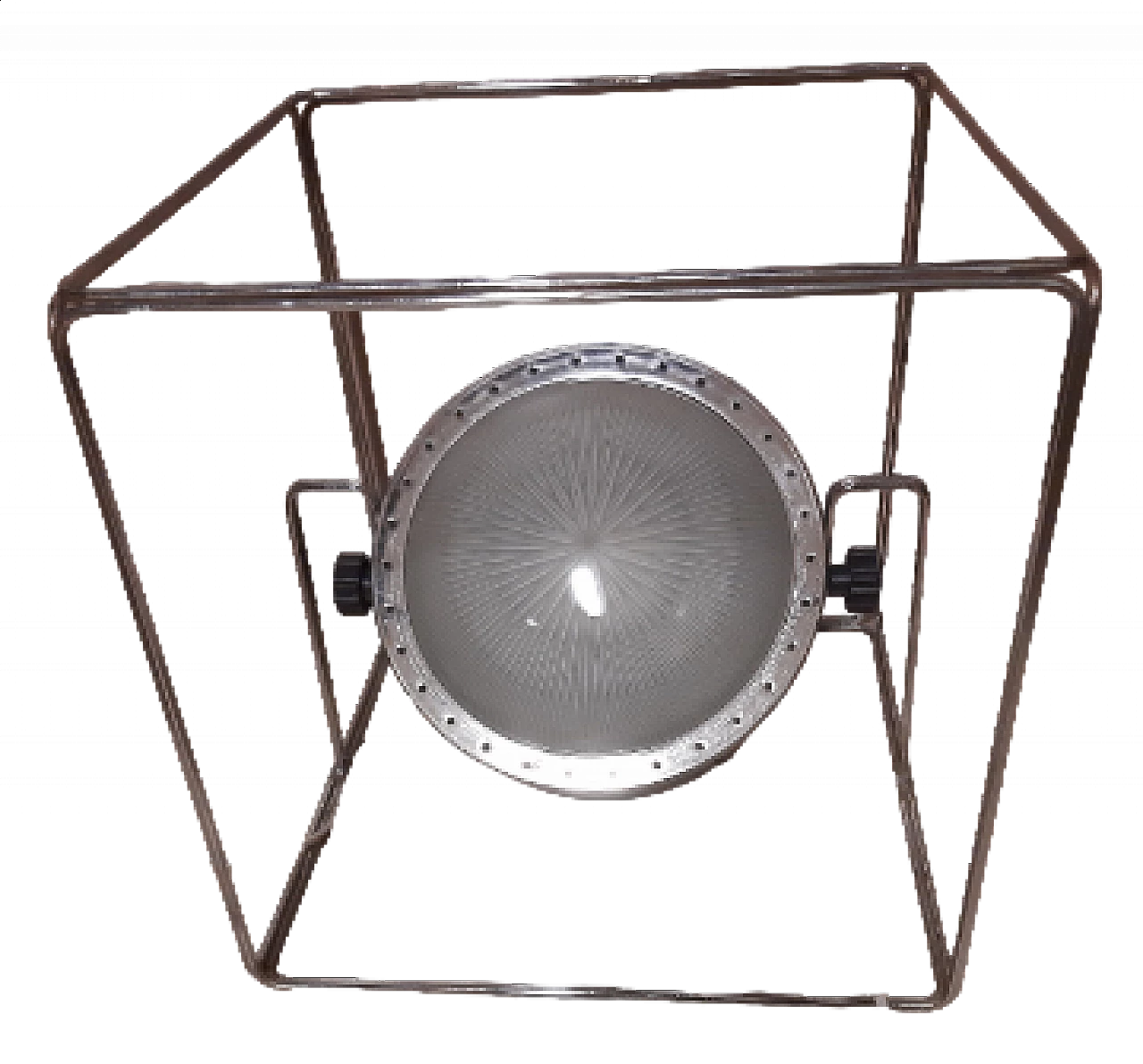 Cubic chromed metal lamp attributed to Guzzini, 1970s 9