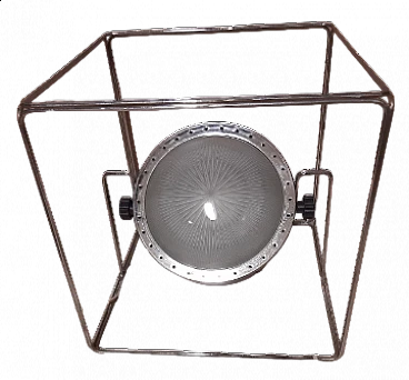 Lampada cubica in metallo cromato attribuita a Guzzini, anni '70