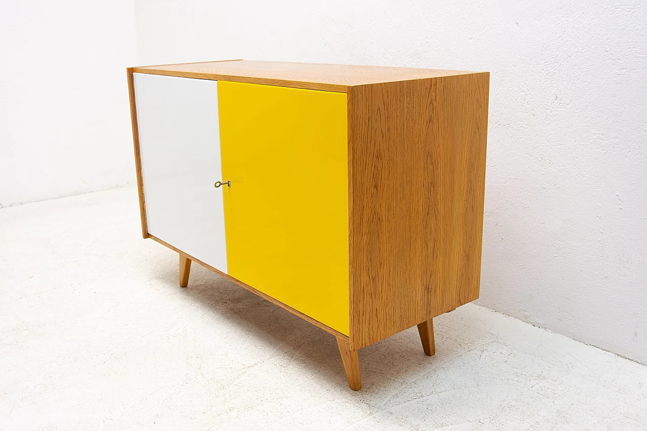 Yellow and white U-450 sideboard by Jiri Jiroutek for Interier Praha, 1960s 4