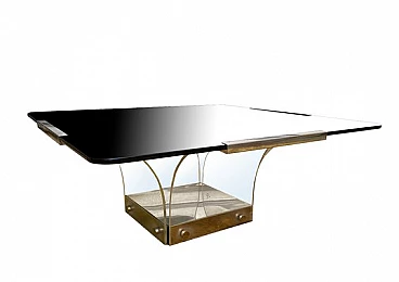 Glass and plexiglass coffee table in the style of Alessandro Albrizzi, 1970s