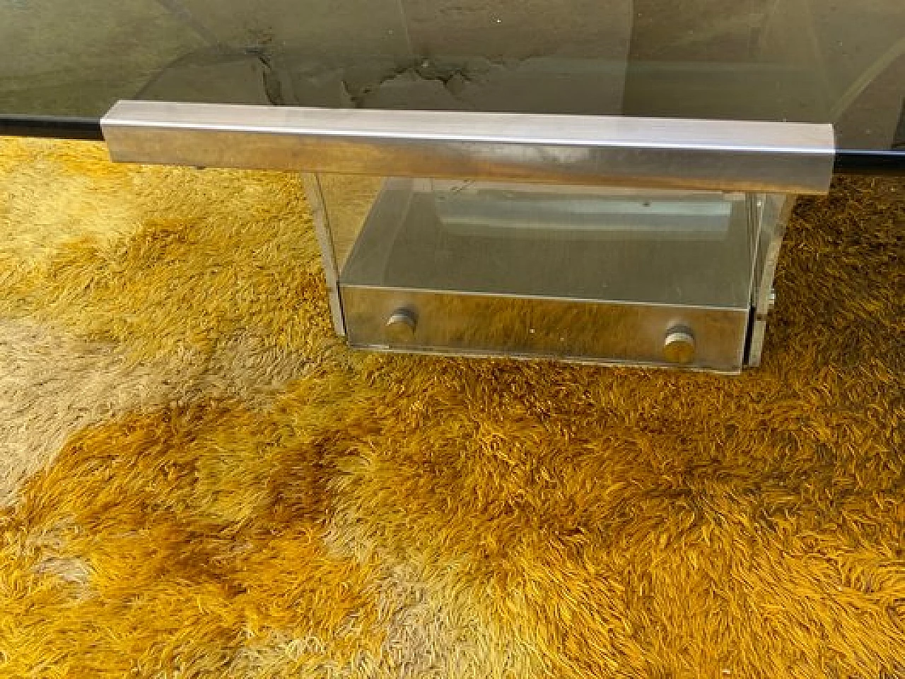 Glass and plexiglass coffee table in the style of Alessandro Albrizzi, 1970s 2