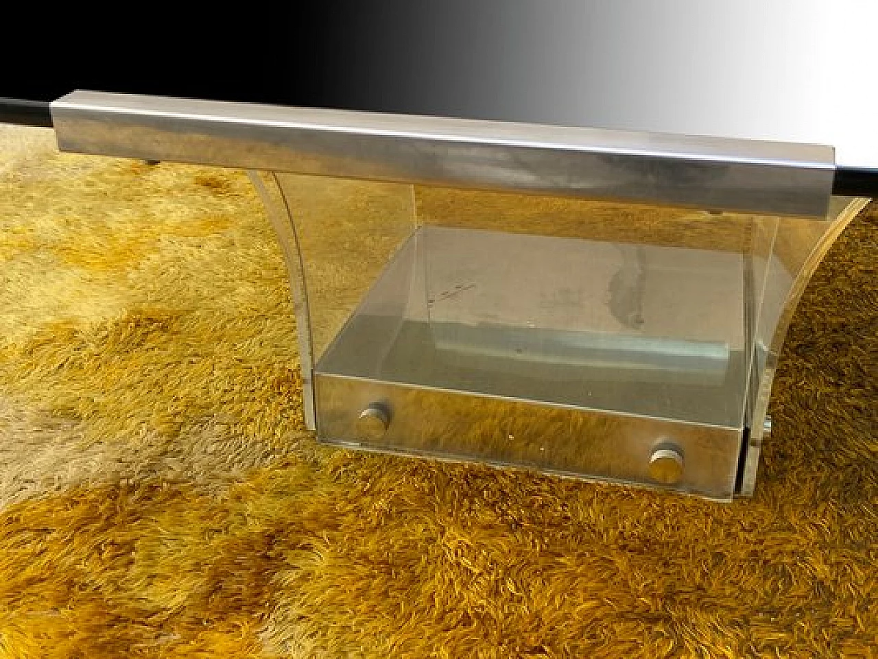 Glass and plexiglass coffee table in the style of Alessandro Albrizzi, 1970s 4